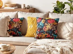 Pyntepude PROTEA Velour 45 x 45 cm Multifarvet Blomstermønster