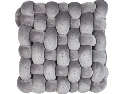 Pyntepude SIRALI Velour 30 x 30 cm Grå Ensfarvet