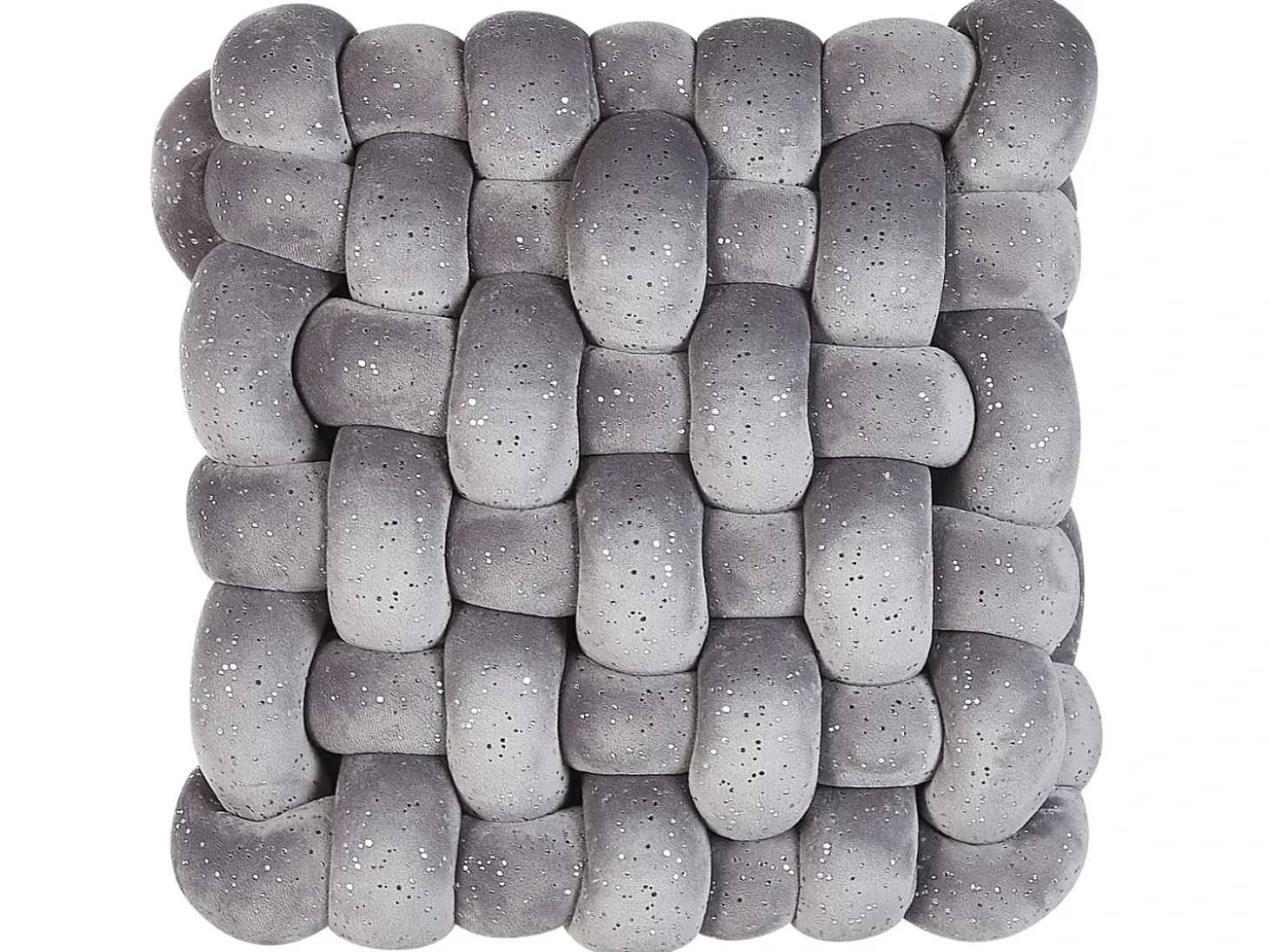 Pyntepude SIRALI Velour 30 x 30 cm Grå Ensfarvet
