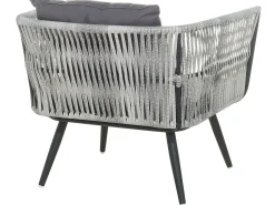 RAGUSA 4 personers Loungesæt med bord Grå PE-rattan