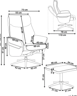 Recliner stol ERATO Lys Beige