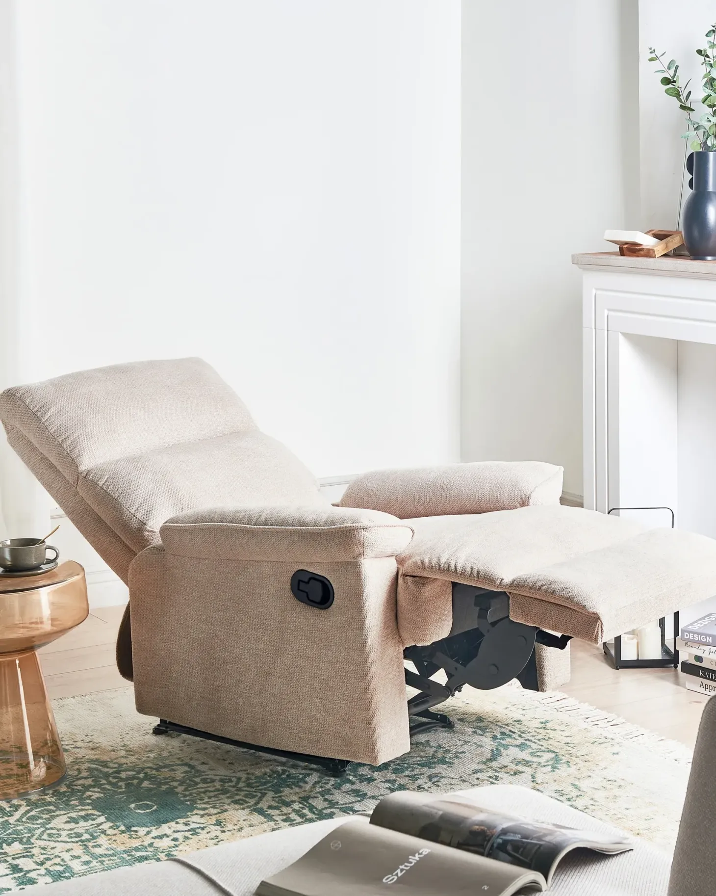 Recliner stol EVERTON Inkl. fodstøtte Beige
