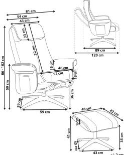 Recliner stol GERAS Boucle Beige
