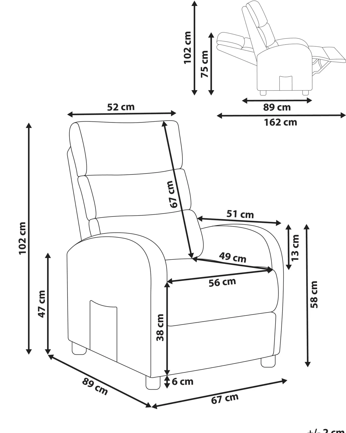 Recliner stol OTUS Sort