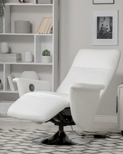 Recliner stol PRIME Inkl. fodstøtte Kunstlæder Hvid
