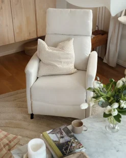 Recliner stol SELVIK Inkl. fodstøtte Cremehvid