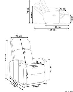 Recliner stol VIRRAT Inkl. fodstøtte Kunstlæder Hvid