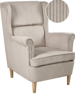 Øreklapstol ABSON Fløjl Beige