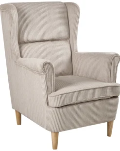 Øreklapstol ABSON Fløjl Beige