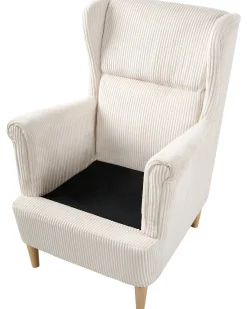 Øreklapstol ABSON Fløjl Lys Beige