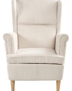 Øreklapstol ABSON Fløjl Lys Beige
