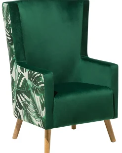 Øreklapstol ONEIDA Velour Mørkegrøn