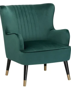 Øreklapstol VARBERG Velour Smaragdgrøn