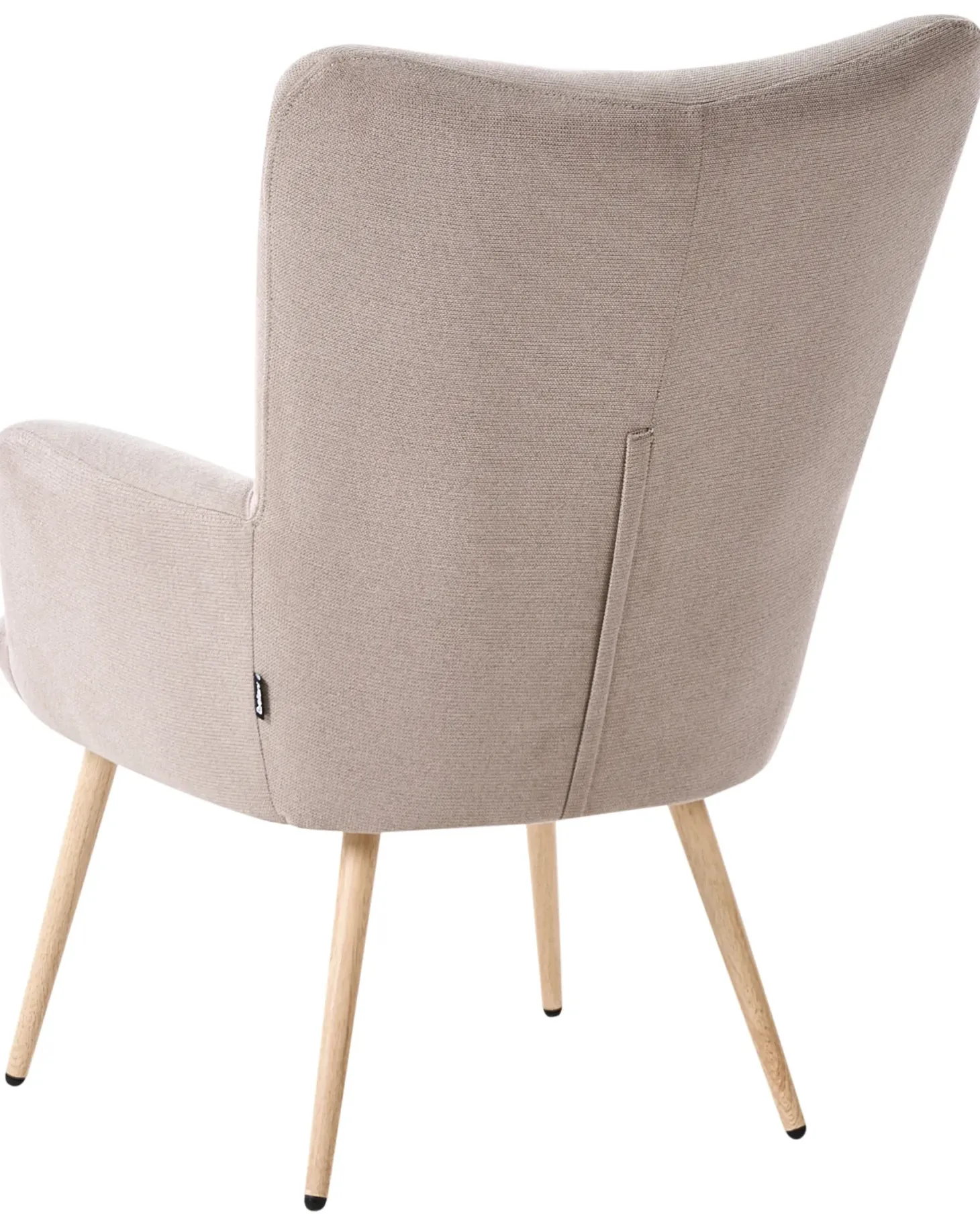 Øreklapstol VEJLE med fodskammel Beige