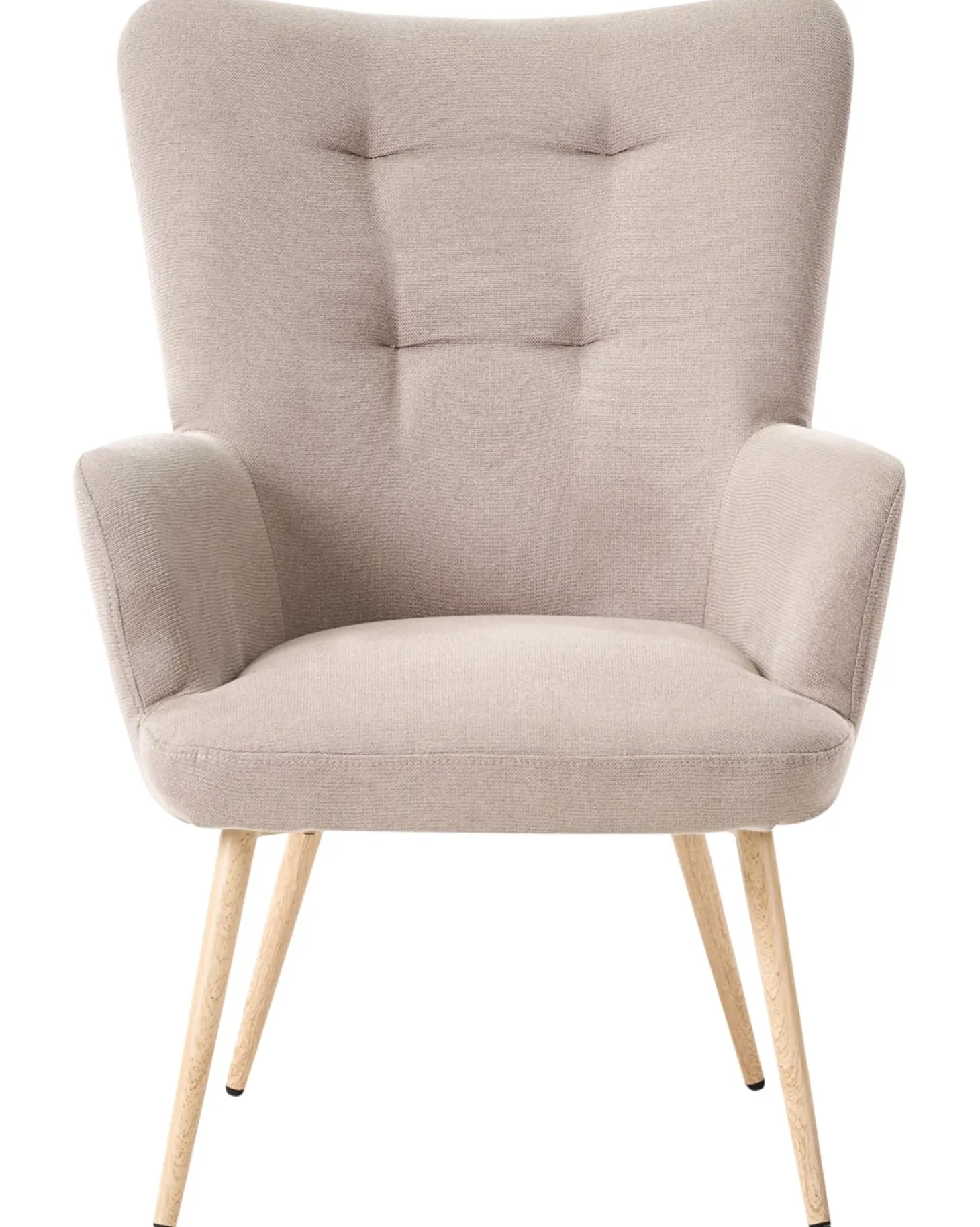 Øreklapstol VEJLE med fodskammel Beige