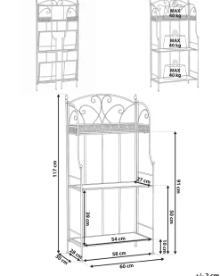 Reol VILLADOSE Metal 117 cm 60 cm Sort