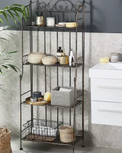 Reol ISERNIA Metal 155 cm 61 cm Sort