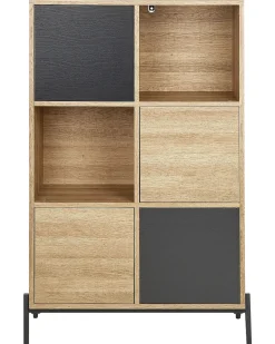 Reol MOINES 135 cm Brun/sort