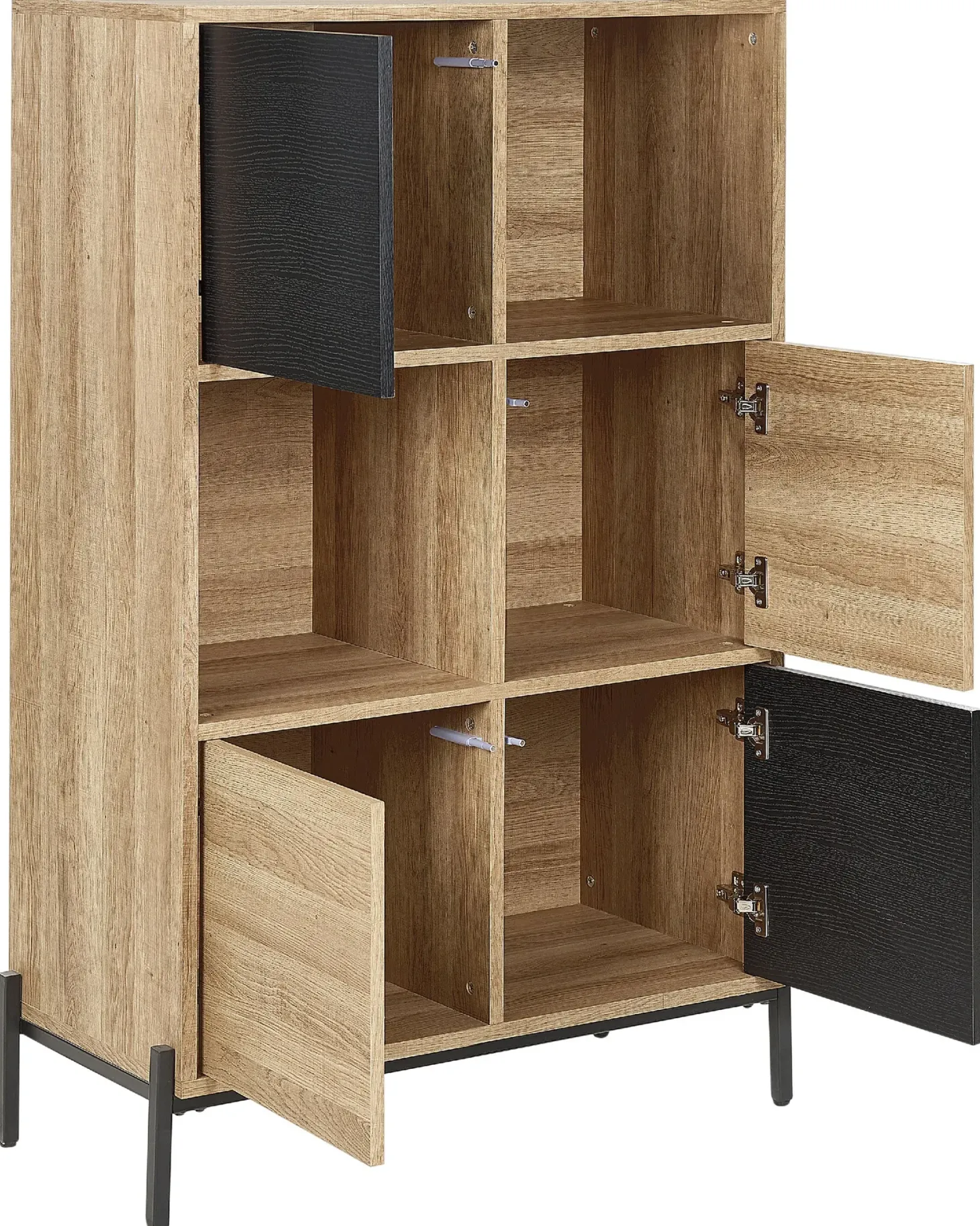Reol MOINES 135 cm Brun/sort