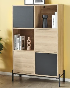 Reol MOINES 135 cm Brun/sort