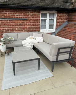 RIMA III 6 personers Have-hjørnesofasæt Venstrevendt Beige Metal
