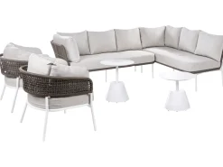 ROBELLA 7 personers havesofasæt Beige med sofabord