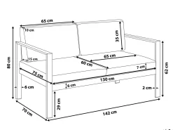 SALERNO 4 personers Loungesæt med bord Mørkegrå Metal