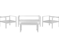 SALERNO 4 personers Loungesæt med bord Lysegrå Metal