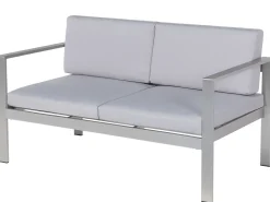 SALERNO 4 personers Loungesæt med bord Lysegrå Metal