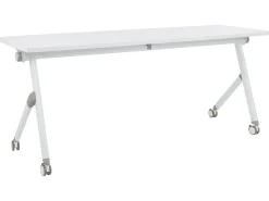 Sammenklappeligt skrivebord BENDI Hvid 180 cm 60 cm med hjul