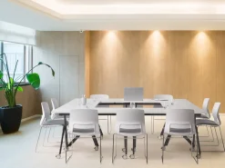 Sammenklappeligt skrivebord BENDI Hvid 180 cm 60 cm med hjul