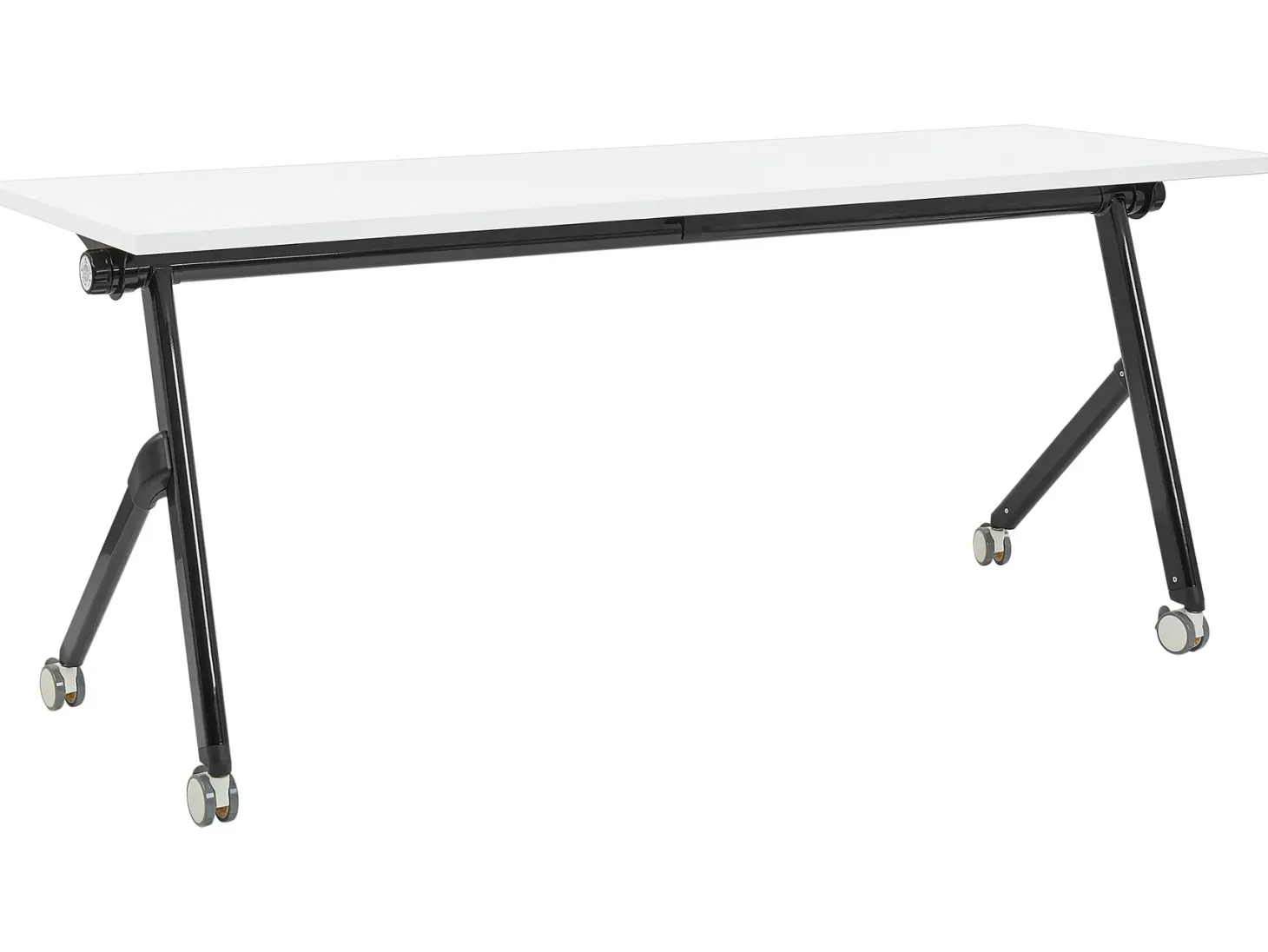 Sammenklappeligt skrivebord BENDI Hvid 180 cm 60 cm med hjul