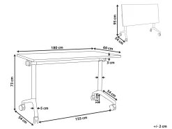 Sammenklappeligt skrivebord CAVI Mørkebrun 180 cm 60 cm