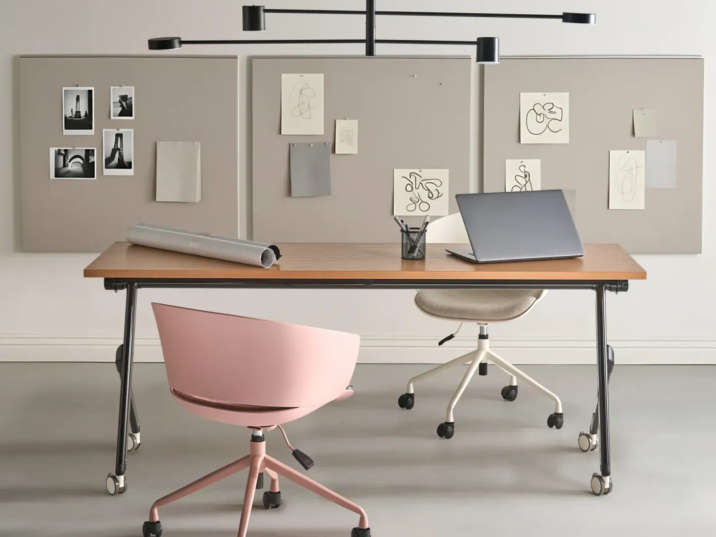 Sammenklappeligt skrivebord BENDI Brun 180 cm 60 cm