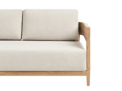 SAMPIERI 2 personers Havesofa med bord Lysebrun Metal