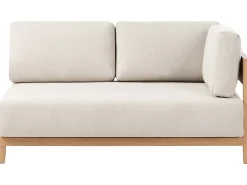 SAMPIERI 2 personers Havesofa med bord Lysebrun Metal