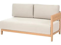 SAMPIERI 2 personers Havesofa med bord Lysebrun Metal