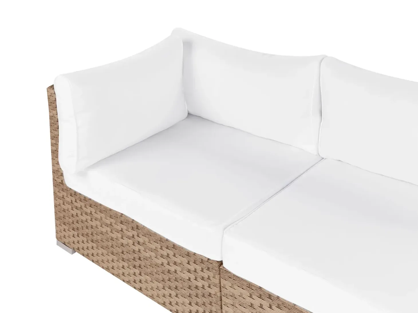 SANO 4 personers Have-hjørnesofasæt Højrevendt Naturlig PE-rattan