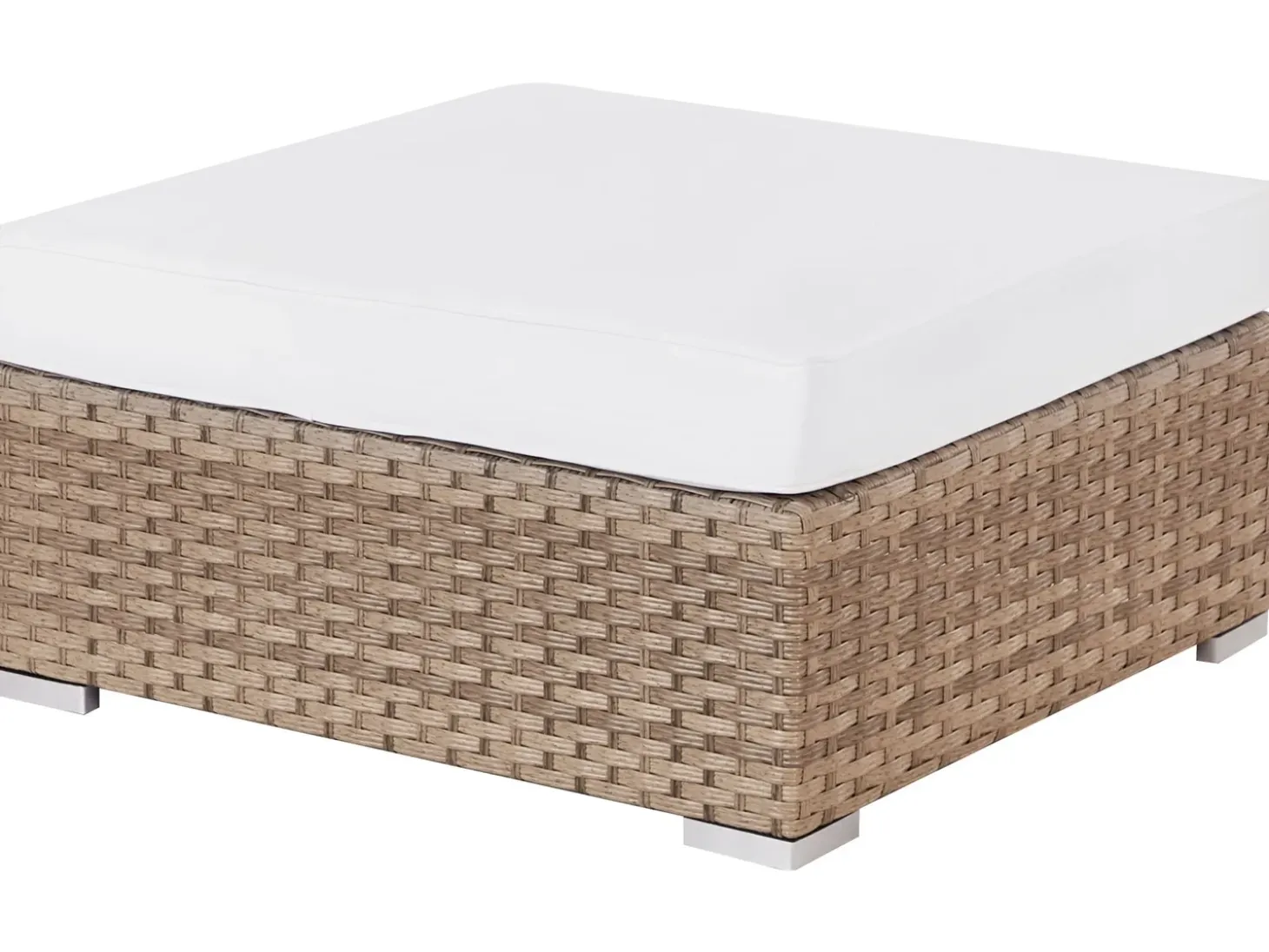 SANO 4 personers Have-hjørnesofasæt Højrevendt Naturlig PE-rattan