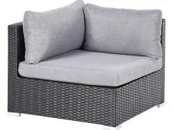 SANO 4 personers Have-hjørnesofasæt Venstrevendt Sort PE-rattan