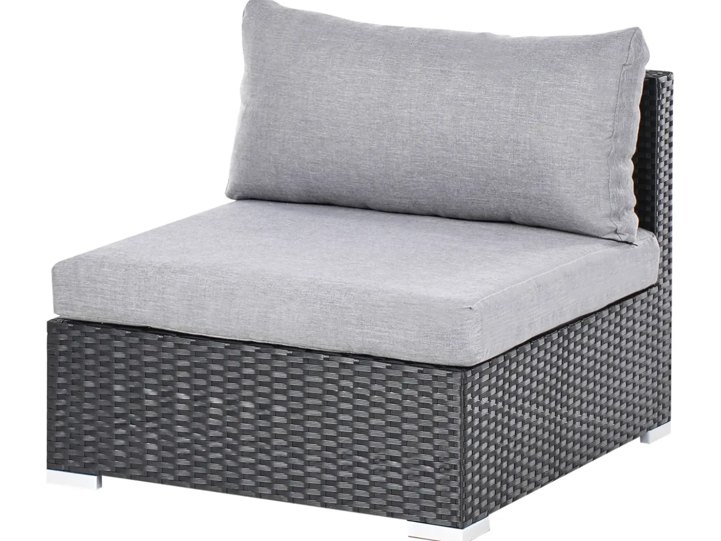 SANO 4 personers Have-hjørnesofasæt Venstrevendt Sort PE-rattan