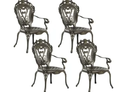 SAPRI 4 personers Havemøbelsæt Mørkebrun Metal med parasol (16 variant)