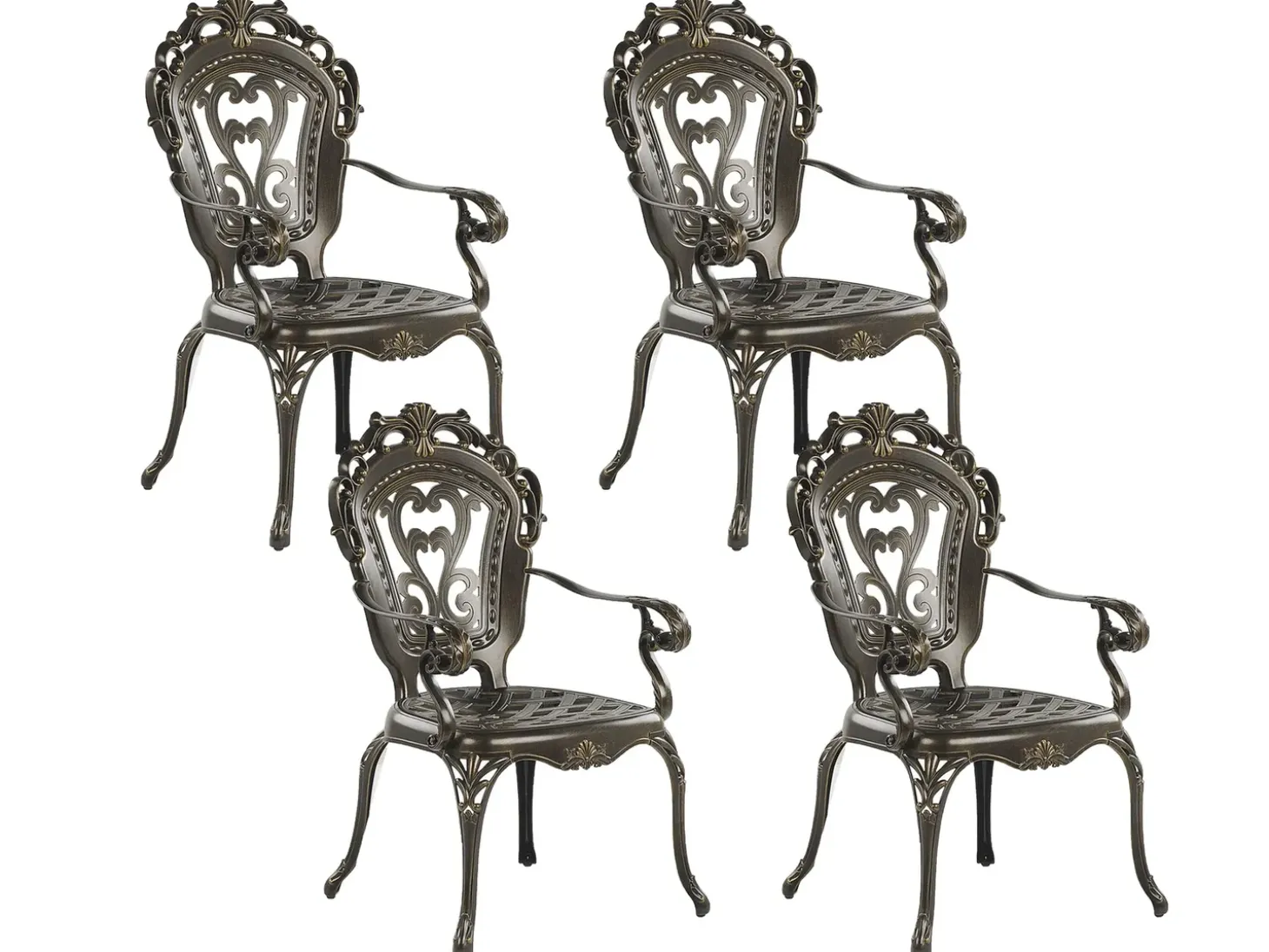 SAPRI 4 personers Havemøbelsæt Mørkebrun Metal med parasol (16 variant)