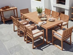 SASSARI PREMIUM 8 personers Havemøbelsæt Lys Beige Certificeret akacietræ med puder
