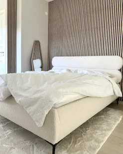 Seng Boucle LESSAY 180 x 200 cm Cremehvid