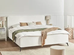 Seng Boucle VALOGNES 180 x 200 cm Cremehvid