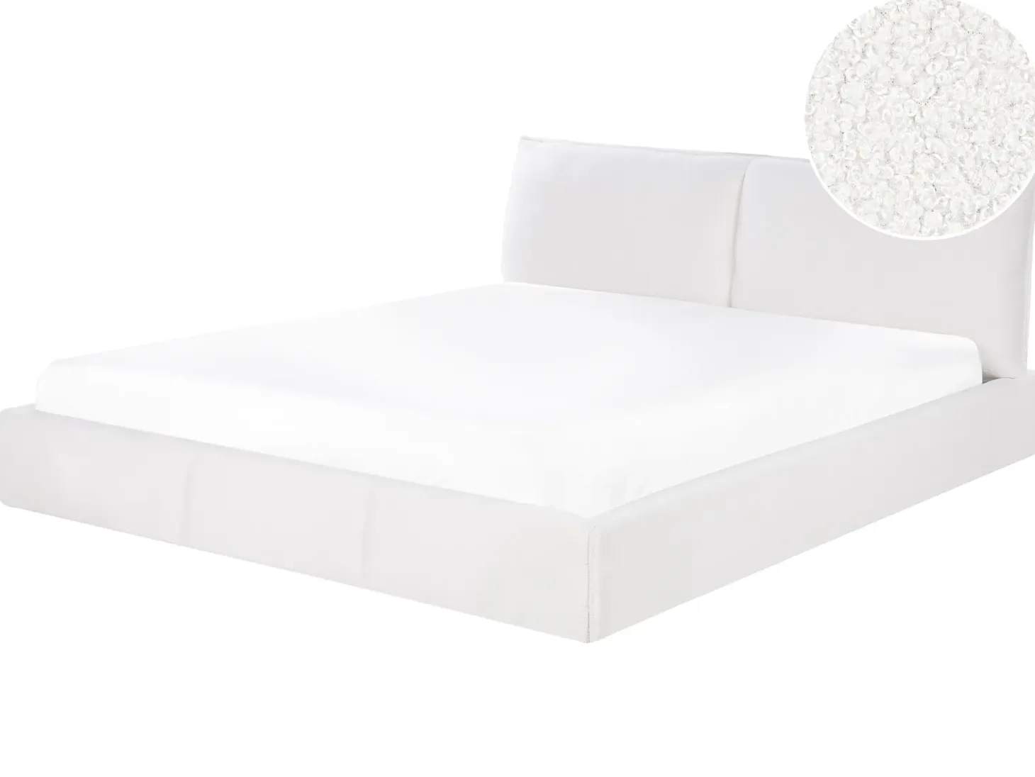 Seng Boucle VINAY 180 x 200 cm Hvid