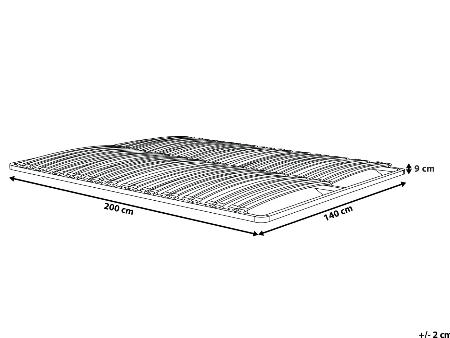 Sengebund med lameller COMBOURG 140 x 200 cm