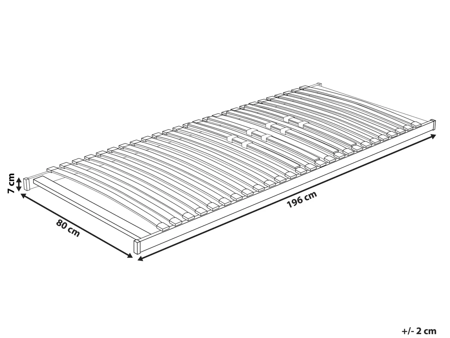 Sengebund med lameller VOUZIERS 80 x 200 cm