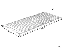 Sengebund med lameller VOUZIERS 160 x 200 cm